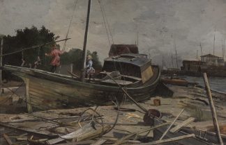 Children Playing on a Boat (Charles Lewis Fussell)