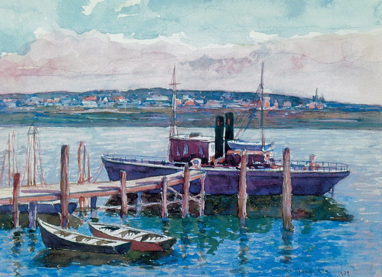 Boat Docked, Manasquan River (Jonas Lie)