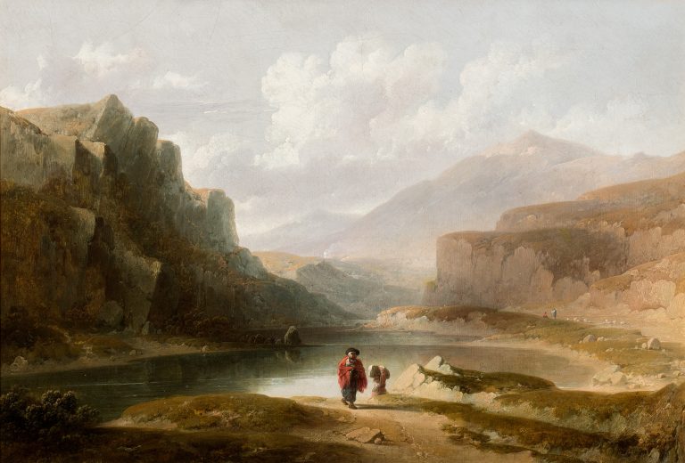 Travelers Stopping by a Lake (Joshua Shaw)