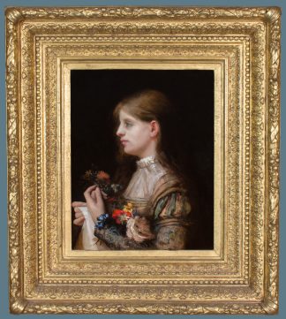 Profile of a Girl Facing Left FRAMED (Unknown Artist)