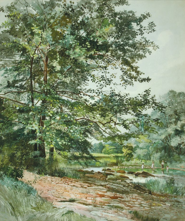 Children Wading in a Stream (Charles Lewis Fussell)