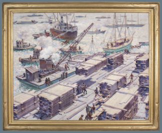 Unloading Lumber at the Waterfront FRAMED (Charles Drogkamp)