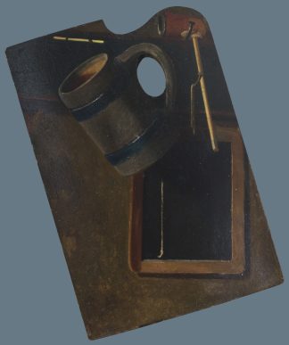 Palette: Still Life with Mug, Pipe, and Chalk Board (John Frederick Peto)